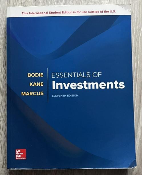Essentials of Investments (International Student Edition, 11, Boeken, Studieboeken en Cursussen, Zo goed als nieuw, WO, Beta, Ophalen of Verzenden