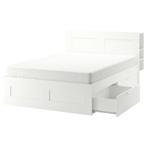 IKEA “HÖVÅG/VÅGSTRANDA” 160x200 + Bedframe “BRIMNES” + Kasje, Huis en Inrichting, Slaapkamer | Matrassen en Bedbodems, Ophalen