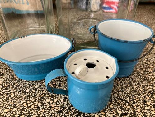 Blauw emaille speelgoed, Antiek en Kunst, Curiosa en Brocante, Ophalen of Verzenden