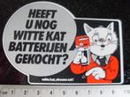 sticker witte kat batterijen logo stroom zat! vintage, Verzenden, Zo goed als nieuw, Merk
