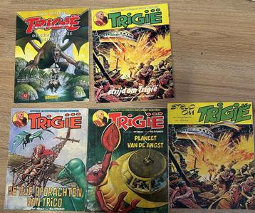 5 x Trigië stripboeken (jaren 70) beschikbaar voor biedingen