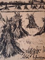 Litho Korenschoven - de es nijverdal, Antiek en Kunst, Kunst | Tekeningen en Foto's, Ophalen of Verzenden