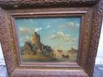 Mooi Oud schilderijtje geschilderd met Toren, Iets Reparatie, Antiek en Kunst, Ophalen of Verzenden