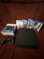 PS4 Slim 1TB + 2 Controllers + 4 Games, Spelcomputers en Games, Spelcomputers | Sony PlayStation 4, Met 2 controllers, Ophalen of Verzenden