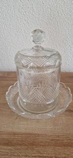 Glazen Koektrommel met Deksel antiek, Antiek en Kunst, Antiek | Glas en Kristal, Ophalen of Verzenden