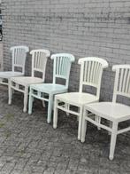 5 Teakhouten eetkamer stoelen, Ophalen, Bruin, Zo goed als nieuw, Modern