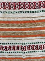 Vintage tafelkleed oranje bruin gestreept 1.16 x 1.13 (TK39), Ophalen of Verzenden, Gebruikt