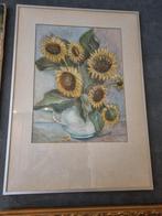 Zonnebloemen in vaas - Schilderij, Ophalen of Verzenden