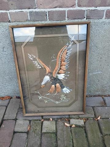 Zeearend schilderij met / van lapjes stof?? beschikbaar voor biedingen