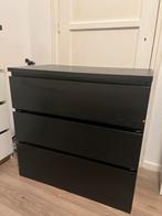 Ikea malm ladekast zwart, Ophalen, 50 tot 100 cm, Zo goed als nieuw, 3 of 4 laden