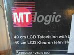Mt logic TV 40 cm LCD televisie incl dvd en standaard, 50 Hz, LCD, Zo goed als nieuw, 40 tot 60 cm