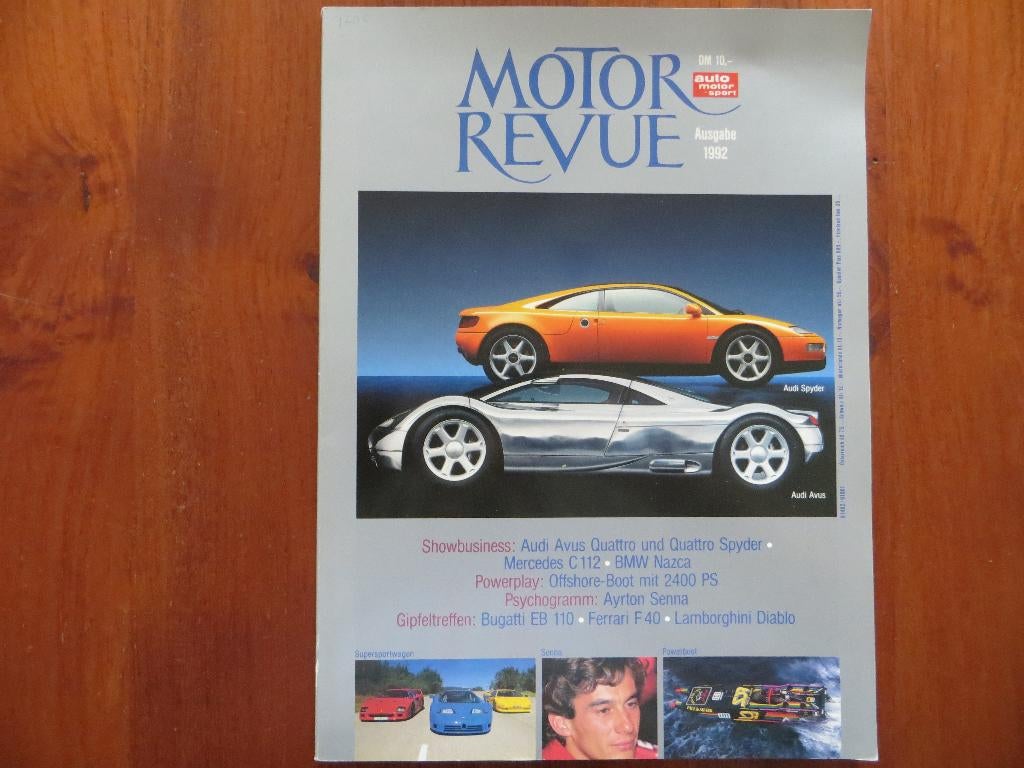 Motor Revue (Ausgabe 1992) Audi Avus Quattro, Quattro Spyder, Ophalen of Verzenden, Nieuw, Audi