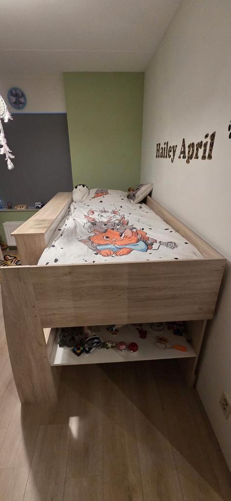 Kinderbed half hoogslaper met bureau, Kinderen en Baby's, Kinderkamer | Stapelbedden en Hoogslapers, Gebruikt, Hoogslaper, Ophalen