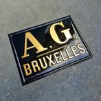 A.G. Bruxelles Brandverzekeringsplaatje Reclamebord Vintage, Verzenden, Zo goed als nieuw, Reclamebord