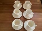 Edme Wedgwood 6 hoge koffiekop en schotels 6 stuks; 1 koop, Ophalen of Verzenden, Gebruikt, Porselein, Kop en/of schotel