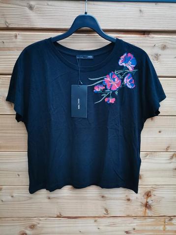 ZARA T-shirt met borduursel mt. M beschikbaar voor biedingen