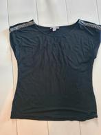 Anna Field t-shirt met klein panterprint detail op schouders, Maat 38/40 (M), Anna Field, Zwart, Ophalen of Verzenden