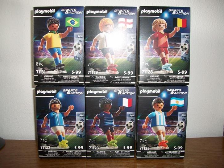 Voetballers /Engeland, Brazilie, Argentinie,Italie,Frankrijk, Kinderen en Baby's, Speelgoed | Playmobil, Nieuw, Complete set, Ophalen of Verzenden