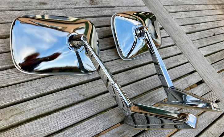 Chrome oldtimer spiegels type Cipa extra lang, Auto diversen, Auto-accessoires, Nieuw, Ophalen of Verzenden