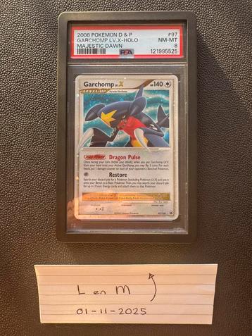 Psa 8 garchomp lv x nr 97 majestic dawn nieuw cert beschikbaar voor biedingen