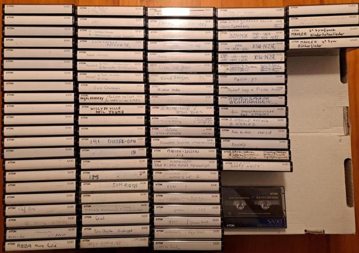 TDK SA 90/100 cassettebandjes te koop!, Cd's en Dvd's, Cassettebandjes, Zo goed als nieuw, Voorbespeeld, Overige genres, 26 bandjes of meer