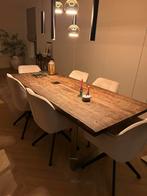 Eettafel 220 x 95 massief eiken, Huis en Inrichting, Tafels | Eettafels, Ophalen, Eikenhout, 200 cm of meer, 50 tot 100 cm