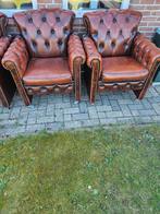 chesterfield origineel eetkamerstoelen 4 stuks, Huis en Inrichting, Fauteuils, Ophalen of Verzenden, Gebruikt, Minder dan 75 cm
