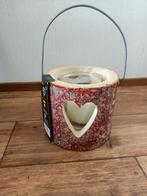 windlicht / lantaarn van hout met kaars in glas, Ophalen, 25 tot 50 cm, Nieuw, Kandelaar