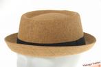 Zomer porkpie hoed bruin beige maat 55 t/m 61 nieuw stelbaar, Ophalen of Verzenden, Nieuw, One size fits all, Hoed