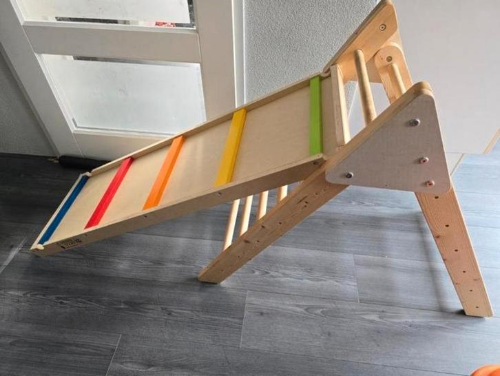 Houten Klimrek met Glijbaan & Klimplank, Kinderen en Baby's, Speelgoed | Houten speelgoed, Zo goed als nieuw, Ophalen