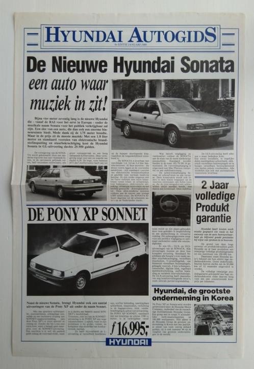 HYUNDAI folder 1989 + sticker SONATA, Boeken, Auto's | Folders en Tijdschriften, Zo goed als nieuw, Overige merken, Ophalen of Verzenden