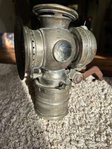 Antieke koplamp fiets carbidlamp  beschikbaar voor biedingen