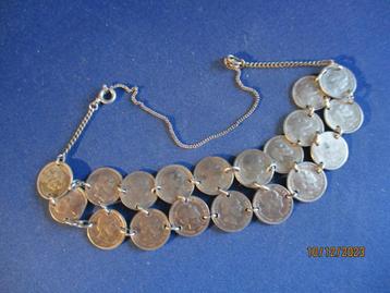 ARMBAND zilver: munten Koning Wilhelm III - 1850-1869  beschikbaar voor biedingen