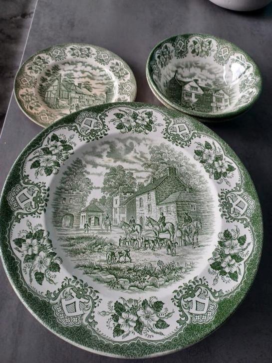 Te koop: vintage Engelse borden., Antiek en Kunst, Antiek | Servies los, Ophalen of Verzenden