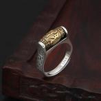 Super gave verstelbare 925 zilveren ring met mantra kraal., Nieuw, Ophalen of Verzenden, Dame of Heer, Zilver