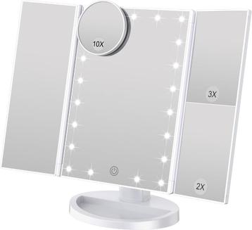 WEILY Verlichte Makeup Spiegel met 21 LED lampen, Dual Power beschikbaar voor biedingen