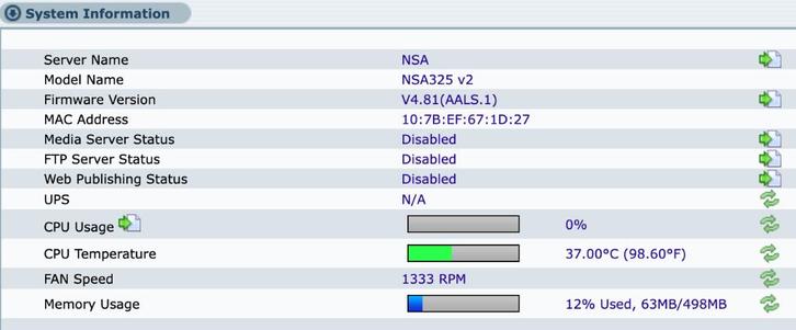 Zyxel 325v2 NAS met V4.81(AALS.1) (Zonder HDD), Computers en Software, NAS, Zo goed als nieuw, Ophalen of Verzenden