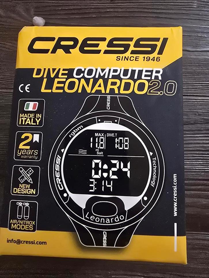 Cressi Leonardo 2.0 Duikcomputer - Nieuw!, Watersport en Boten, Duiken, Nieuw, Duikcomputer, Ophalen of Verzenden