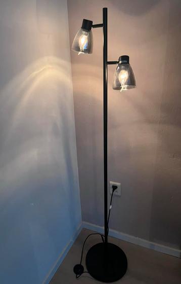 Vloerlamp • rookglas • incl ledlampjes • nieuwstaat beschikbaar voor biedingen