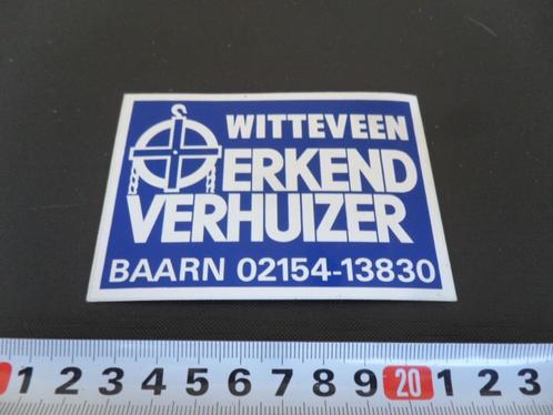 sticker baarn witteveen erkend verhuizer, Verzamelen, Stickers, Zo goed als nieuw, Bedrijf of Vereniging, Ophalen