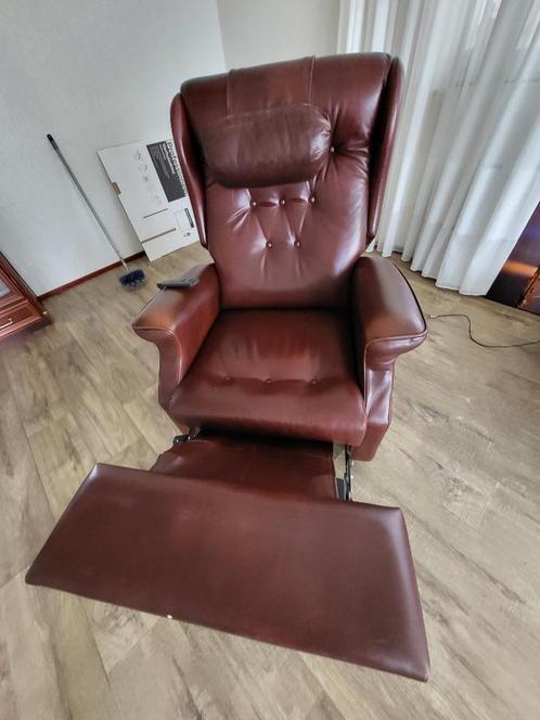 Lederen relax fauteuils (2) PractiComfort, Huis en Inrichting, Fauteuils, Gebruikt, Leer, 75 tot 100 cm, 75 tot 100 cm, Ophalen