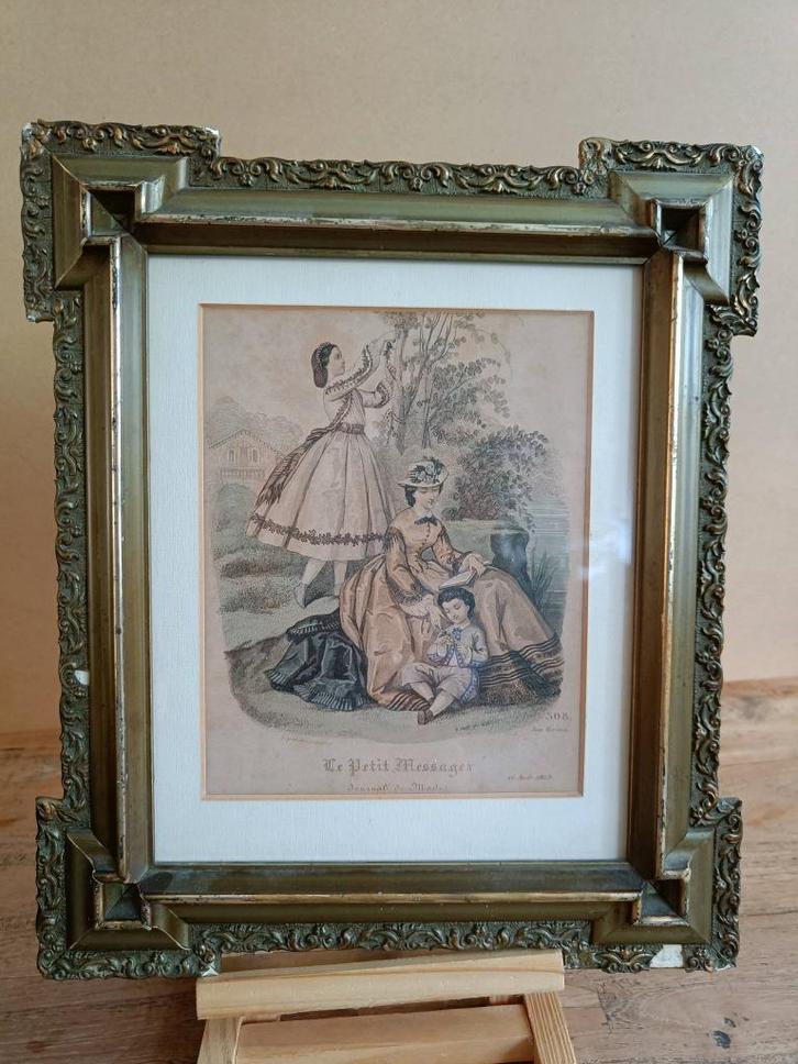Gravure Le Petit Messager -Journal de Modes (1863), Antiek en Kunst, Kunst | Etsen en Gravures, Ophalen of Verzenden