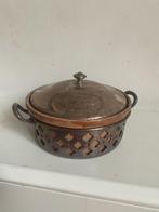 Keramische pot in zilveren houder met zilveren deksel, Antiek en Kunst, Antiek | Keramiek en Aardewerk, Ophalen of Verzenden