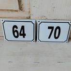 emaille huisnummer 64 en 70 zie omschrijving, Ophalen, Nieuw