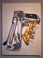 Desert Eagle .44 Schilderij 80cm x 60cm x 3.5cm, Ophalen of Verzenden