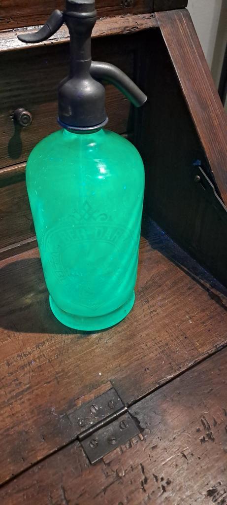 Uraniumglas antieke Sifonfles -- uraniumglas spuitfles, Antiek en Kunst, Antiek | Glas en Kristal, Ophalen of Verzenden