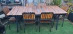 Tuinset - Tafel 2 meter + 6 stoelen, Ophalen of Verzenden, Gebruikt, Stoel