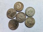 6 Zilveren halve guldens Wilhelmina., Setje, Zilver, Koningin Wilhelmina, Overige waardes