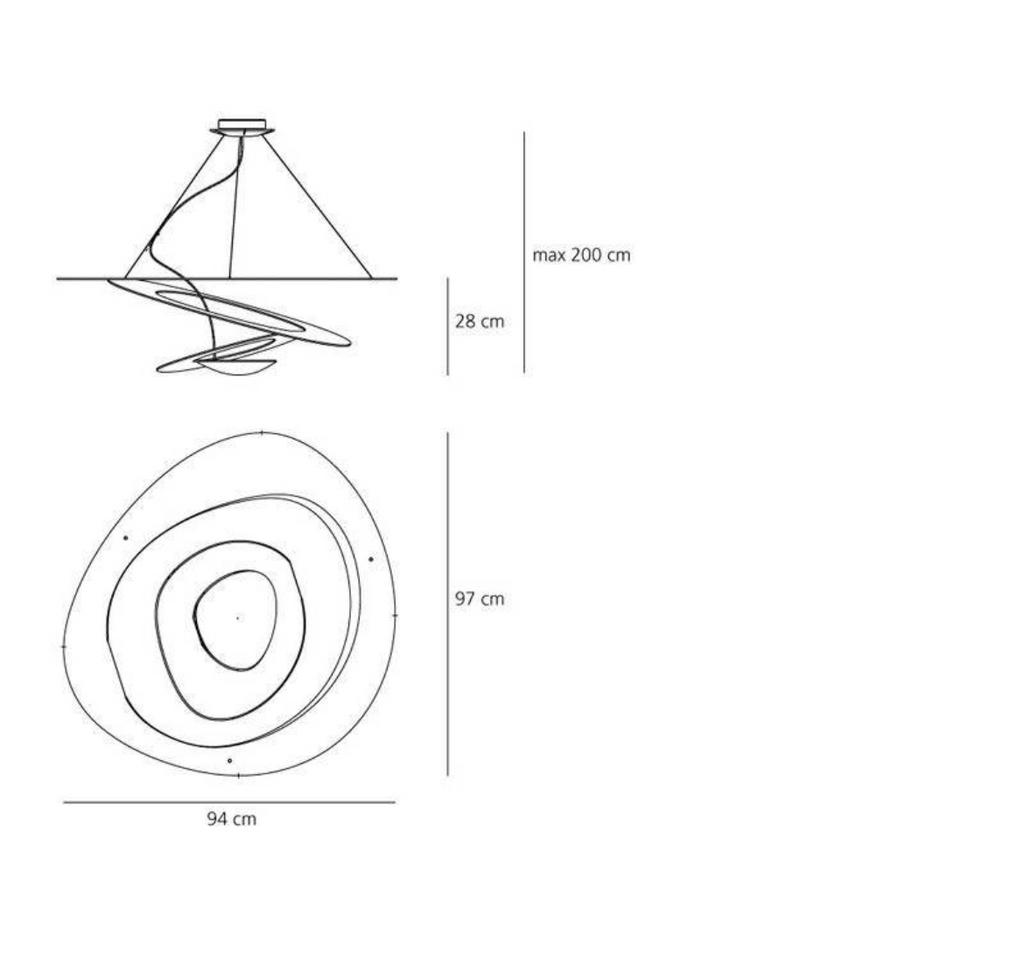Artemide Pirce hanglamp, Ophalen, Nieuw, Minder dan 50 cm