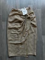 Zara Gehaakte Gouden Rok pareo knoop Nieuw - Maat XS, Geel, Nieuw, Ophalen of Verzenden, Maat 34 (XS) of kleiner